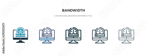 bandwidth icon in different style vector illustration. two colored and black bandwidth vector icons designed in filled, outline, line and stroke style can be used for web, mobile, ui photo