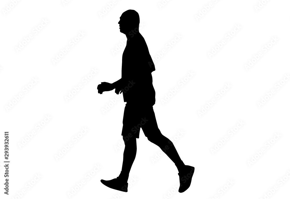 Silhouette running.This is men run exercise for Health At area Stadium Outdoors on white background with clipping path. Silhouette running.This is men run exercise for Health At area Stadium Outdoors on white background with clipping path.