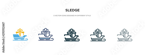 sledge icon in different style vector illustration. two colored and black sledge vector icons designed in filled  outline  line and stroke style can be used for web  mobile  ui