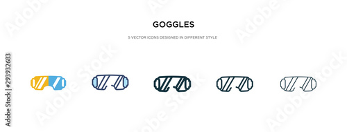 goggles icon in different style vector illustration. two colored and black goggles vector icons designed in filled, outline, line and stroke style can be used for web, mobile, ui