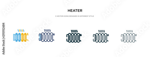 heater icon in different style vector illustration. two colored and black heater vector icons designed in filled, outline, line and stroke style can be used for web, mobile, ui