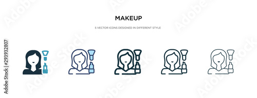 makeup icon in different style vector illustration. two colored and black makeup vector icons designed in filled, outline, line and stroke style can be used for web, mobile, ui
