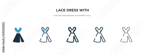 lace dress with belt icon in different style vector illustration. two colored and black lace dress with belt vector icons designed in filled  outline  line and stroke style can be used for web 