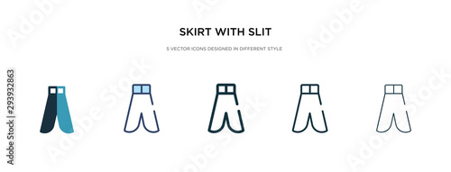 skirt with slit and belt icon in different style vector illustration. two colored and black skirt with slit and belt vector icons designed in filled  outline  line stroke style can be used for web 