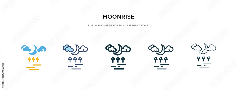 Fotografie moonrise icon in different style vector illustration