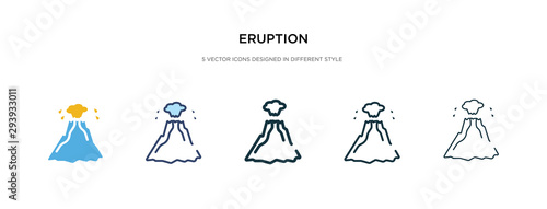 eruption icon in different style vector illustration. two colored and black eruption vector icons designed in filled  outline  line and stroke style can be used for web  mobile  ui
