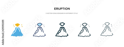 eruption icon in different style vector illustration. two colored and black eruption vector icons designed in filled, outline, line and stroke style can be used for web, mobile, ui