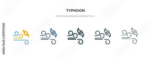 typhoon icon in different style vector illustration. two colored and black typhoon vector icons designed in filled, outline, line and stroke style can be used for web, mobile, ui