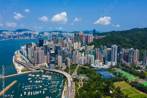 Foto Top view of Hong Kong island