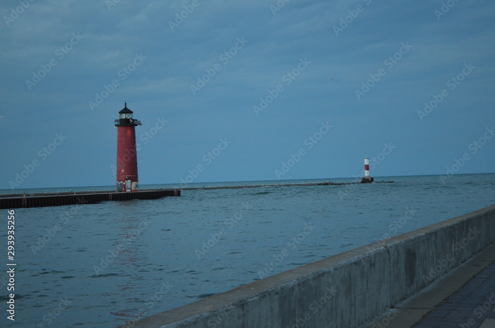 Summer in Wisconsin: Kenosha North Pier Light on Lake Michigan