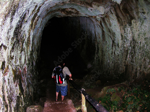 Lava caves in Santa Cruz island Galapagos islands