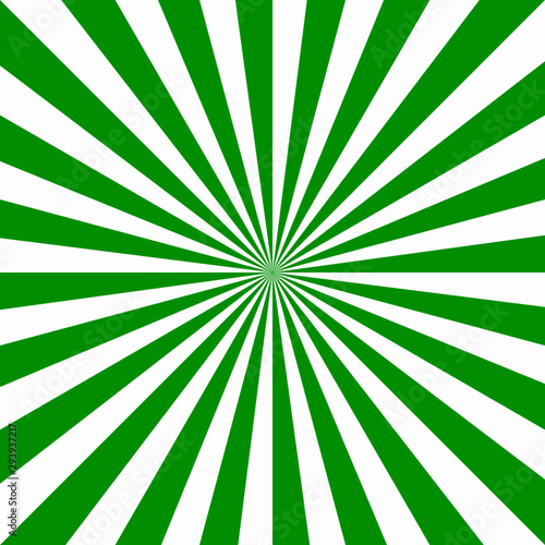 Green & white sunburst background. Vector striped seamless pattern with diagonal concentric lines. Repeat geometric tiles. Abstract monochrome texture. Radial stripes.
