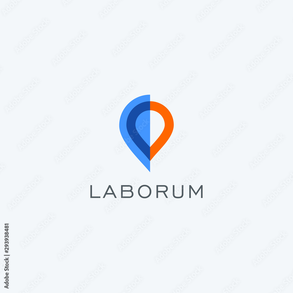 Fotografie Map marker abstract logo icon, minimal awesome professional logo design template - Vector