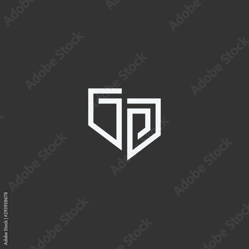 Letter initials TP home logo design vector