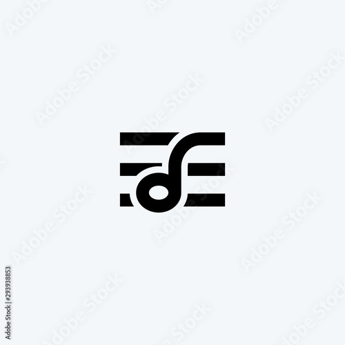 Music note logo design icon vector