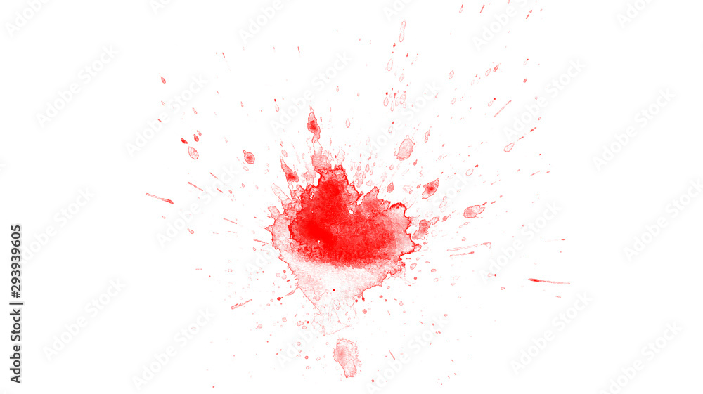 Abstract red ink splash. Red ink brush