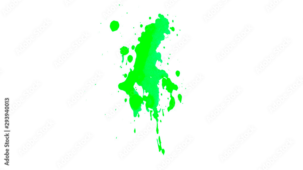 Green paint splash isolated on white background Green paint splash isolated on white background