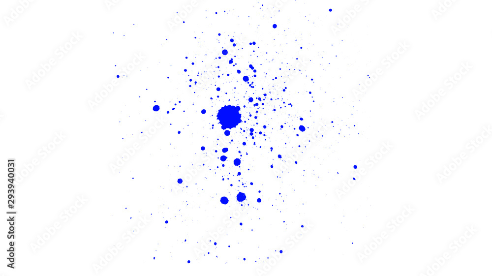 Fototapeta premium Abstract background with blue drops. Blue paint brush