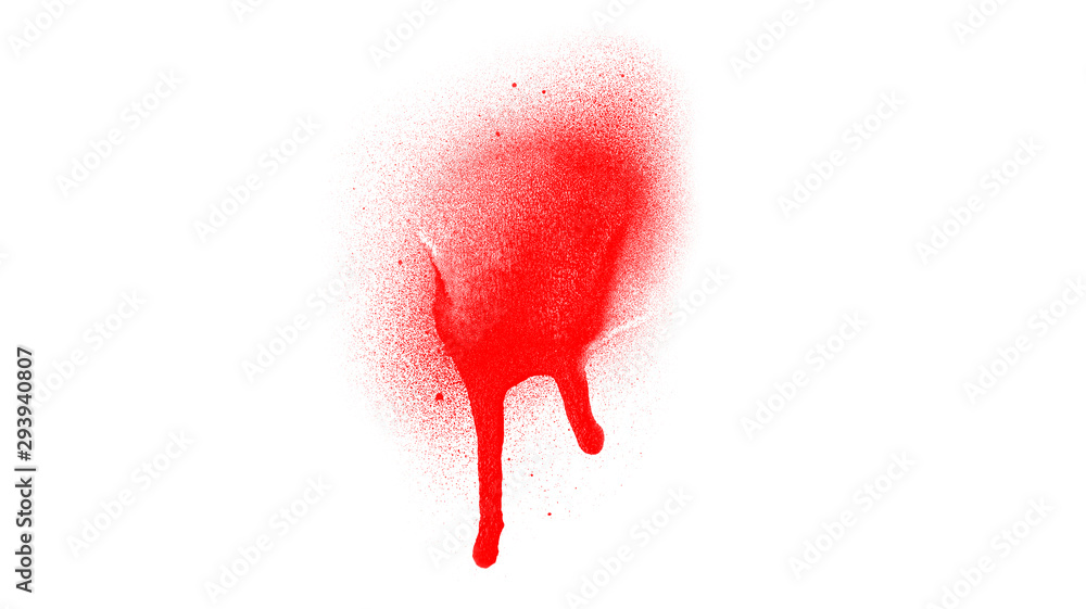 Red ink stains brush