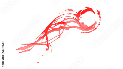 Red paint stains isolated on white