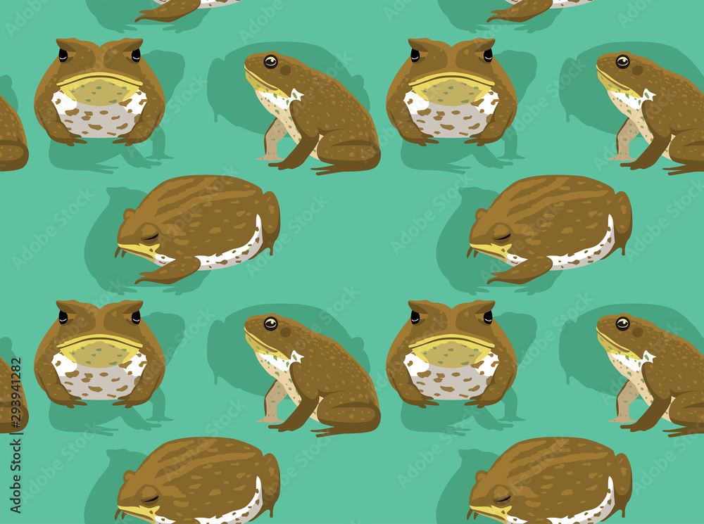 Cute Cane Toad Vector Seamless Background Wallpaper Stock Vector
