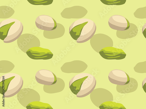 Food Pistachio Vector Seamless Background Wallpaper