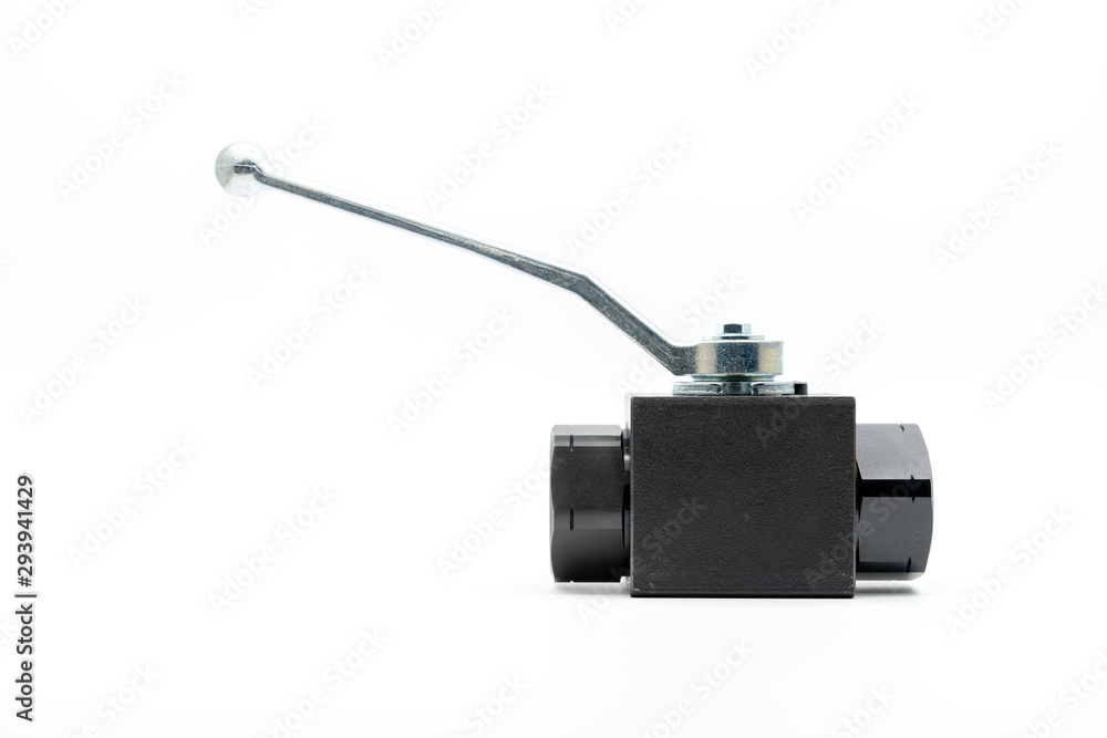 Fototapeta premium Industrial steam ball valve on white background.