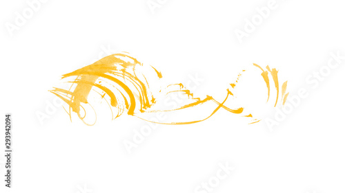 Yellow ink lines on white backdrop 