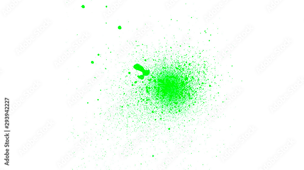 Abstract green ink spray background