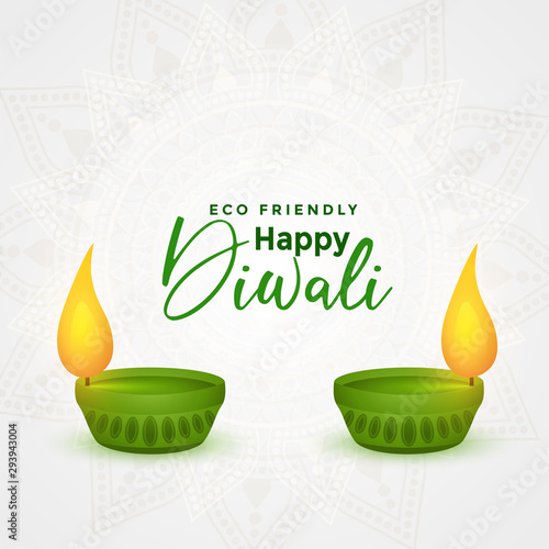 happy diwali eco friendly festival diya concept background