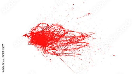 Abstract blood lines on white background