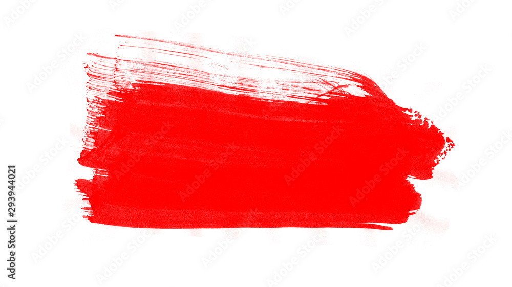 Red paint brush. Red line on white background Red paint brush. Red line on white background