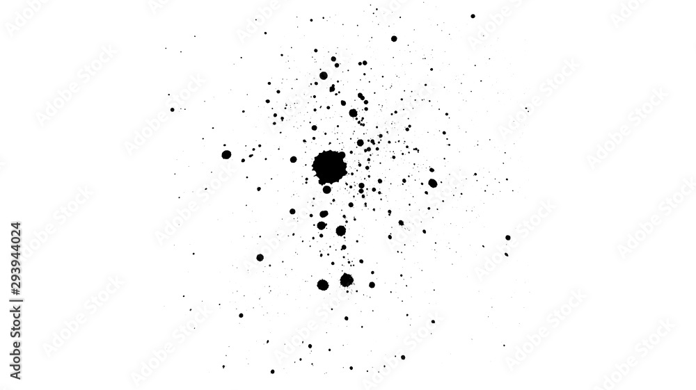 Black paint drops on white backdrop Black paint drops on white backdrop