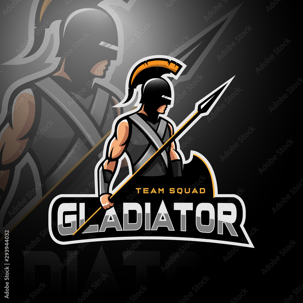 Gladiator holding spear and shield Gladiator holding spear and shield