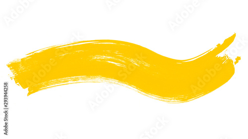 Yellow smear isolated on white background