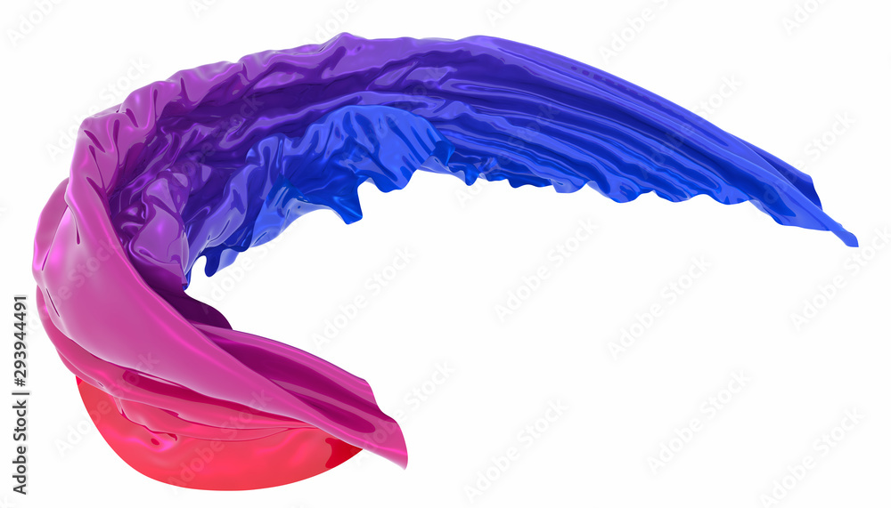 Fototapeta premium Abstract background of multicolored wavy shape. 3d rendering image.