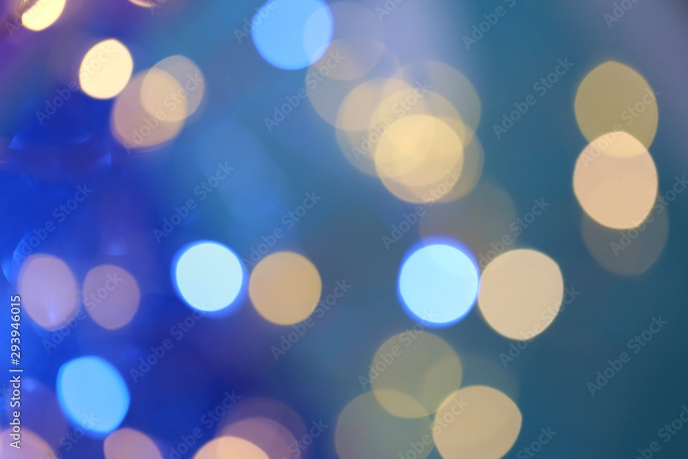 Obraz premium Blue bokeh.Winter holidays bokeh background.