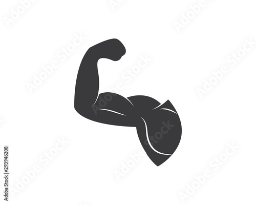 Bodybuilder fitness gym icon logo badge vector illustration