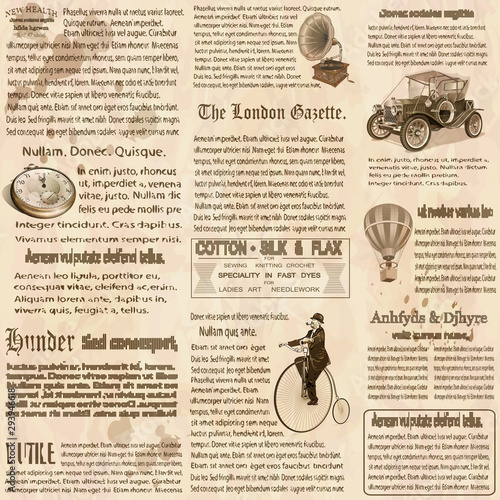 Seamless old newspaper british background.