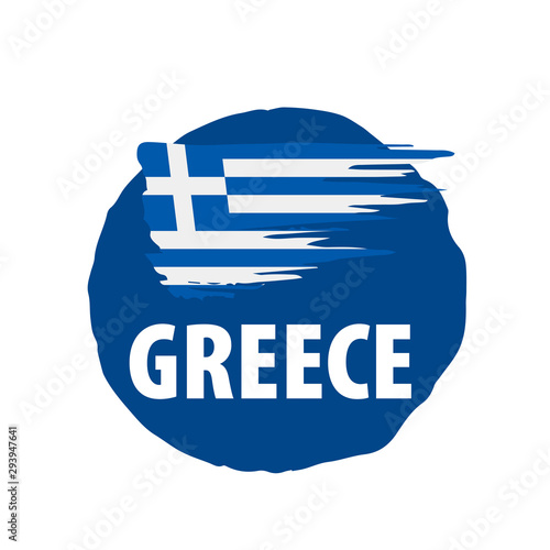 Greece flag, vector illustration on a white background.