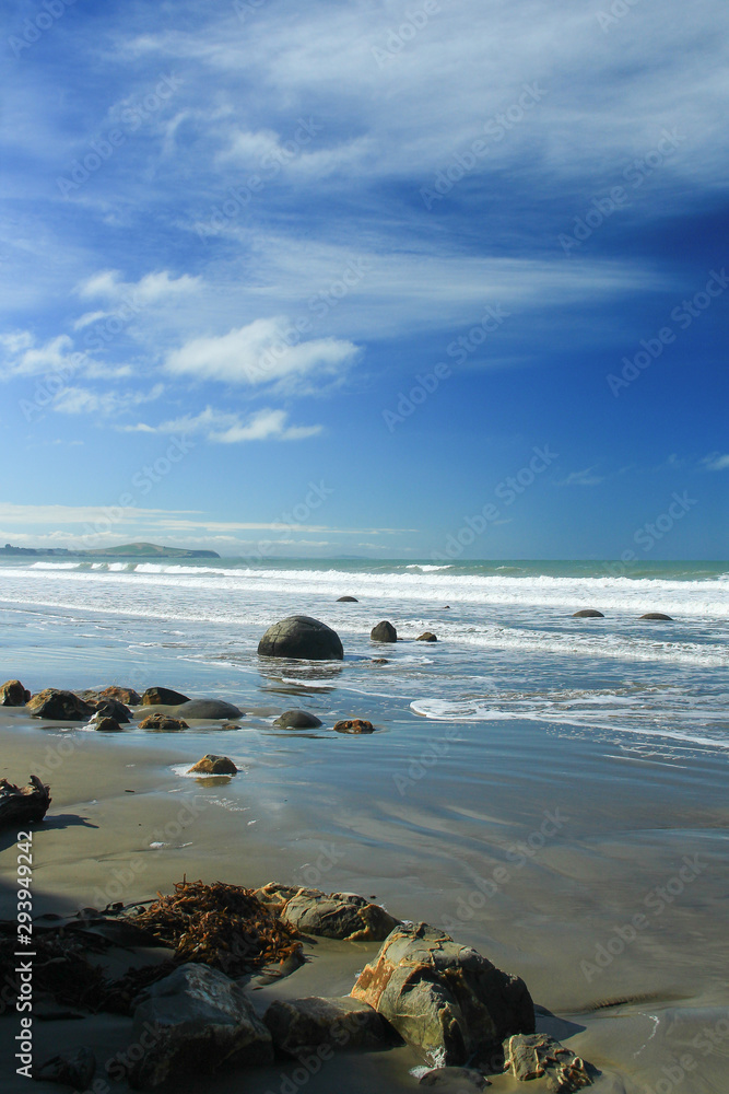 Fototapeta premium Moeraki Boulders Beach New Zealand