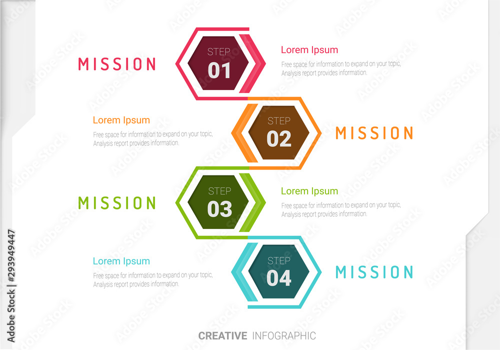 Abstract infographics number options template with steps, with 4 label. Can be used for workflow layout, diagram, business step options, banner, web design. Vector eps 10.