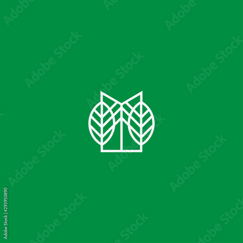 Green city real estate logo design. Apartment house icon vector house symbol