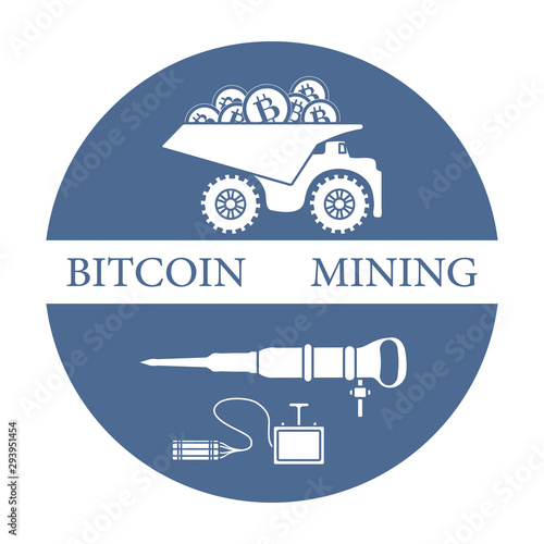 Dumper with bitcoins, dynamite and jackhammer.