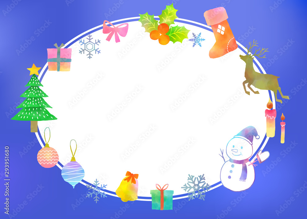 Fototapeta premium 水彩のクリスマスイラスト