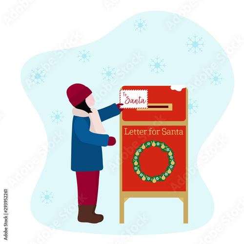 New Year 2020, Merry Christmas Santa mailbox Child