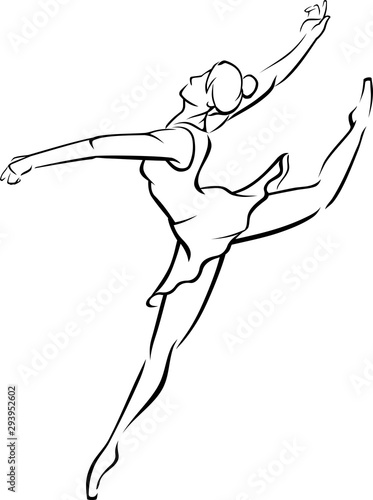 Ballerina Line Art Illustration