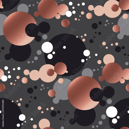 Rose gold and gray geometric seamless pattern