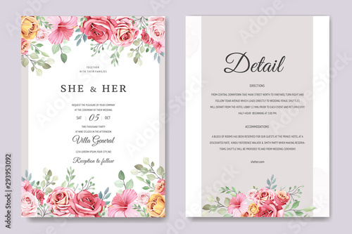 wedding invitation card in elegant roses template