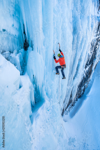 Winter ice climbing